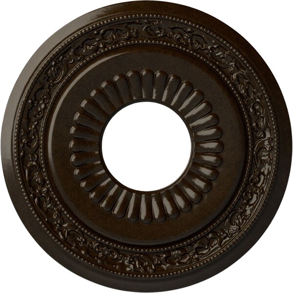 Ekena Millwork Lauren Ceiling Medallion (Fits Canopies up to 6 1/4"), 20 5/8"OD x 6 1/4"ID x 1 3/8"P, Bronze CM20LNBZS - main